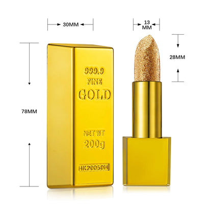 New Gold Bullion Lipstick Beauty Shiny Matte Velvet Shell Lip Glaze Fashion Lasting Lips Makeup Cosmetic