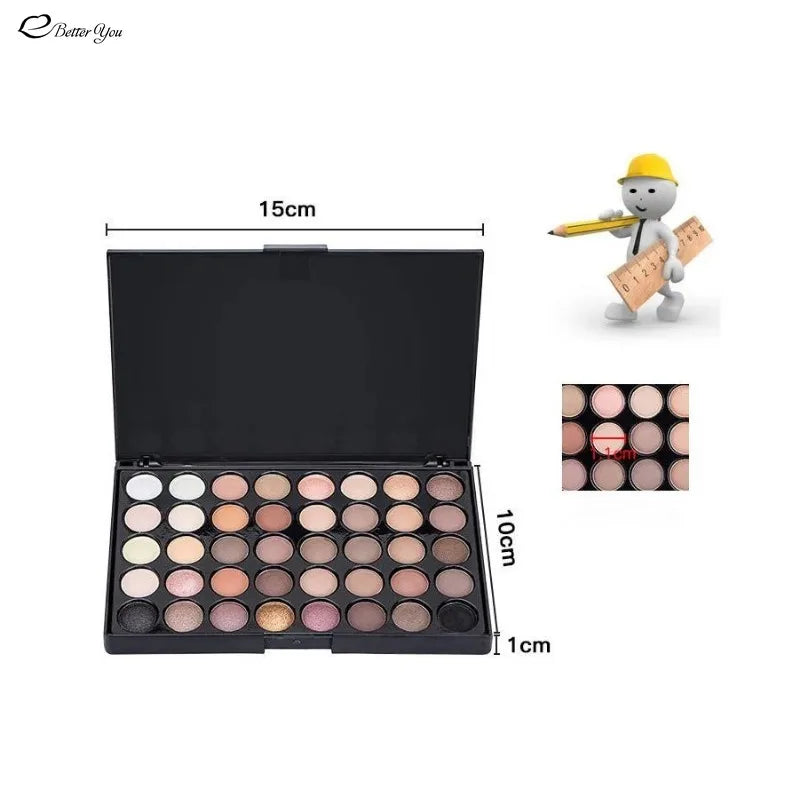 40 Colors Eyeshadow Full Professional Matte Color Pigments Make Up Eye Shadow Glitter Matte Waterproof Nude Palette Beauty