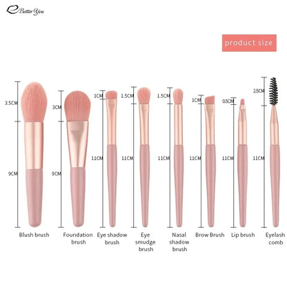 8Pcs Professional Makeup Brushes Set Cosmetic Powder Eye Shadow Foundation Blush Blending Concealer Beauty Make Up Tool Brushes