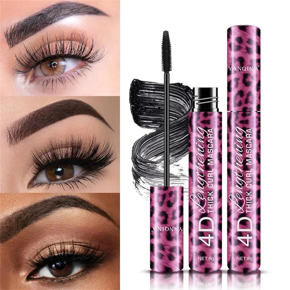 4D Fiber Mascara Curl Thick Lengthening Eyelash Lasting Eyeliner Black Natural Non-smudge Waterproof Eye Makeup Sets Cosmetics