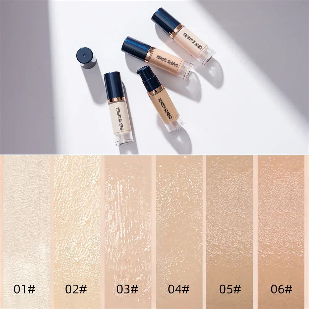 6 Colors Liquid Foundation Cream Face Full Coverage Concealer Contour Makeup Base Waterproof Oil-Control Whitening Cosmetics