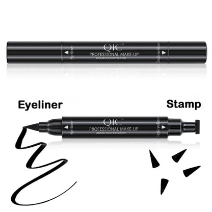 Quick Drying Matte Eyeliner Pen Waterproof Liquid Black Long Lasting 2 In1 Seal Stamp Black Eye Liner Pencil Cosmetics Makeup