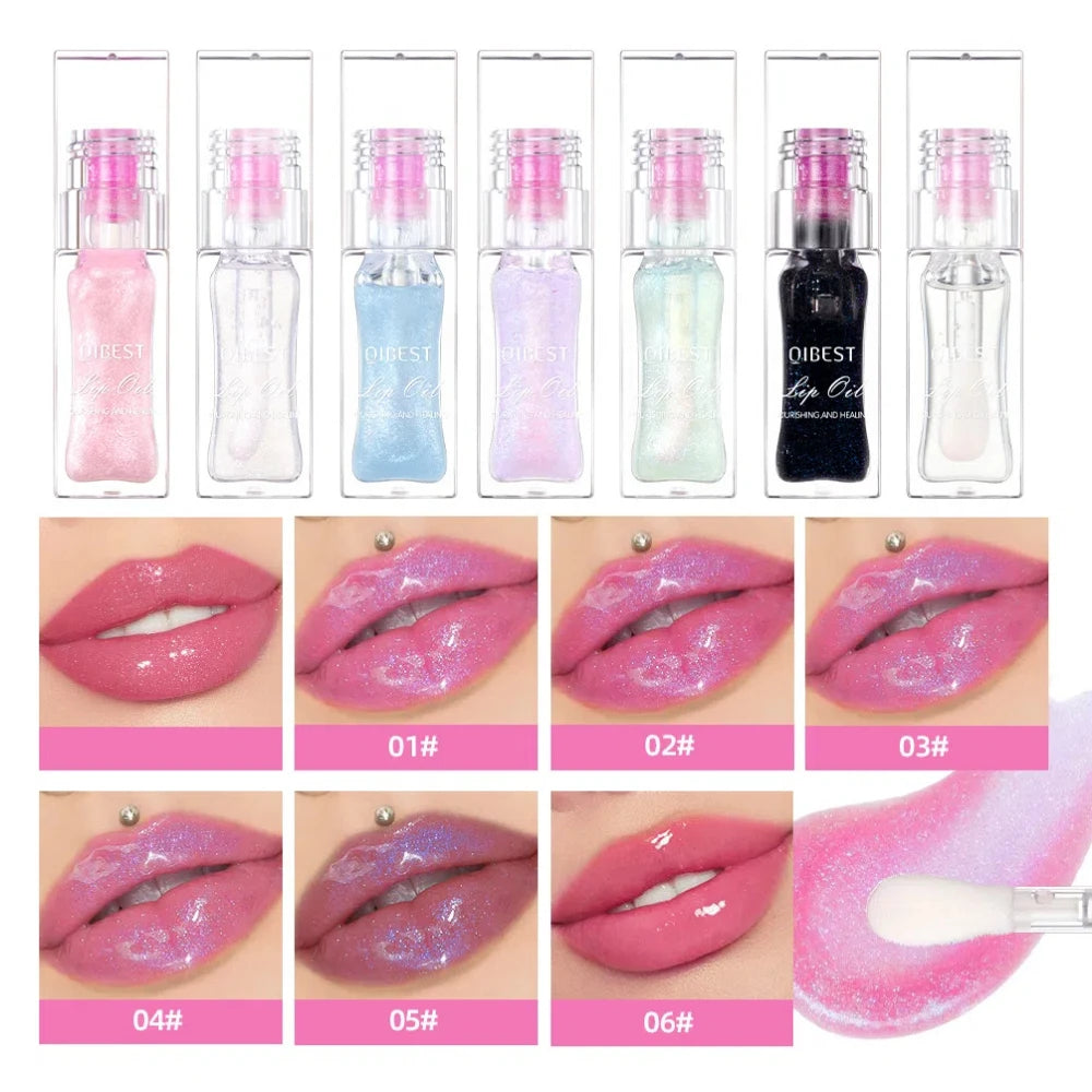 Moisturizing Mirror Lip Gloss Glitter Jelly Lipstick Temperature Color Changing Lip Oil Transparent Shiny Lip Care Cosmetics