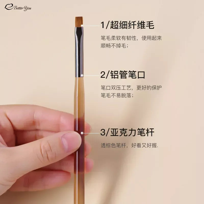 1Pc Nail Art Liner Brush Stripe Pattern Painting Brush Acrylic UV Gel Extension Drawing Carving Pen DIY Manicure Tool Nail Brush