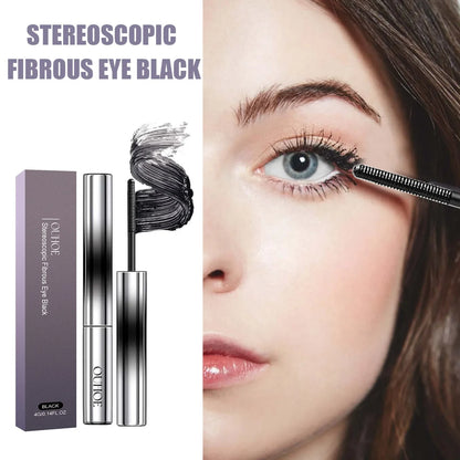 Black Curling Mascara Silk Fiber Matte Mascara Ultra-Fine Brush Lengthens Eyelashes Waterproof Fast Dry Brown Cosmetics Makeup