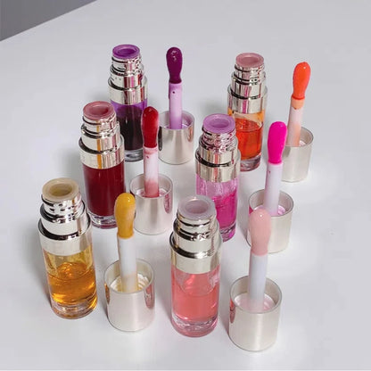 Jelly Violet Glass Lip Oil Moisturizing Transparent Plumper Lip Gloss Makeup Nutritious Liquid Lipstick Big Brush Lip Care