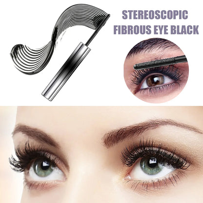 Black Curling Mascara Silk Fiber Matte Mascara Ultra-Fine Brush Lengthens Eyelashes Waterproof Fast Dry Brown Cosmetics Makeup